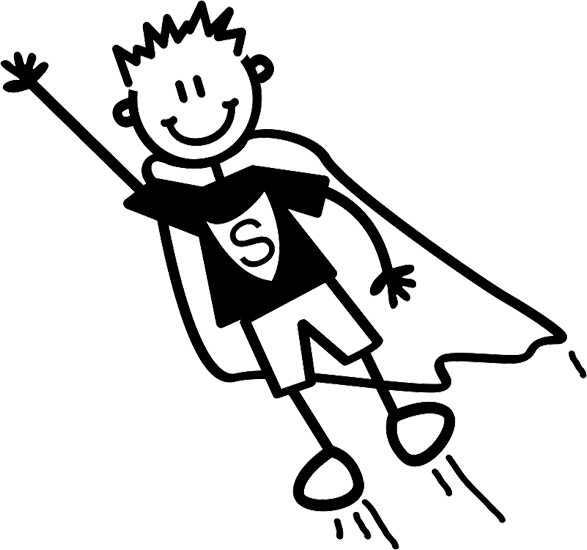 My Family Sticker - Younger Boy Being Superhero