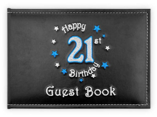 21st Guest Book Birthday Blue