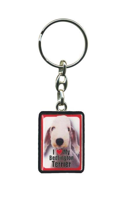 PEK006 Pet Dog Keyring - Bedlington Terrier