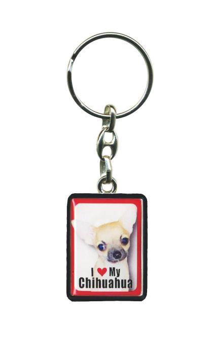 PEK017 Pet Dog Keyring - Smooth Coat Chihuahua