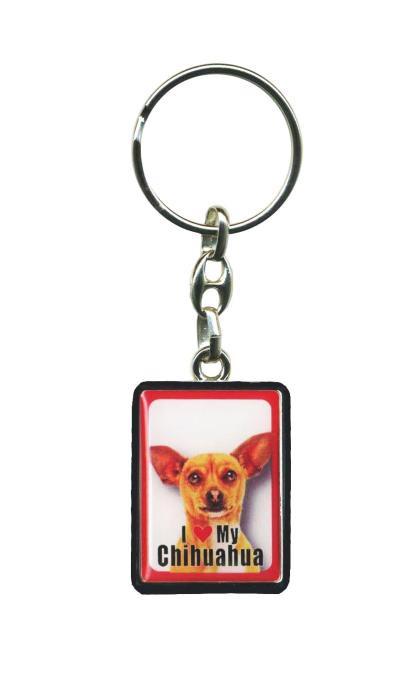 PEK020 Pet Dog Keyring - Tan Chihuahua