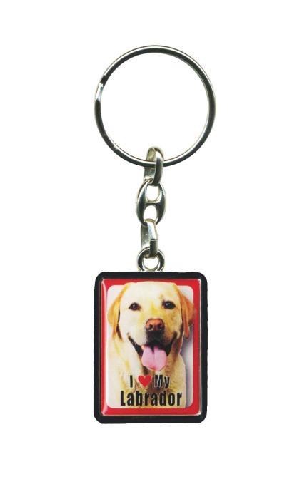 PEK045 Pet Dog Keyring - Yellow Labrador