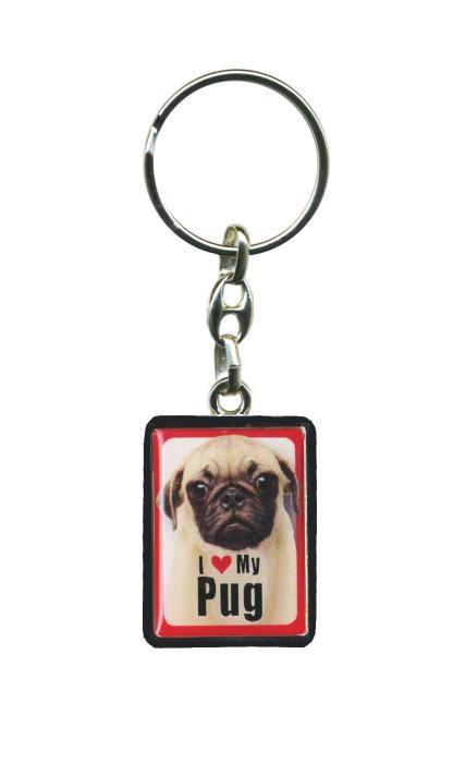 PEK062 Pet Dog Keyring - Pug