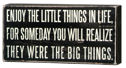 Primitives Box Sign - Enjoy The Little Things