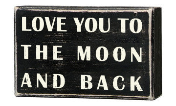 Primitives Box Sign - Love You To The Moon And Back