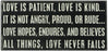 PK049 Primitives Large Box Sign - Love Is Patient Love Is Kind