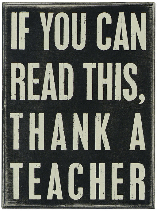 PK063 Primitives Box Sign -  Thank A Teacher