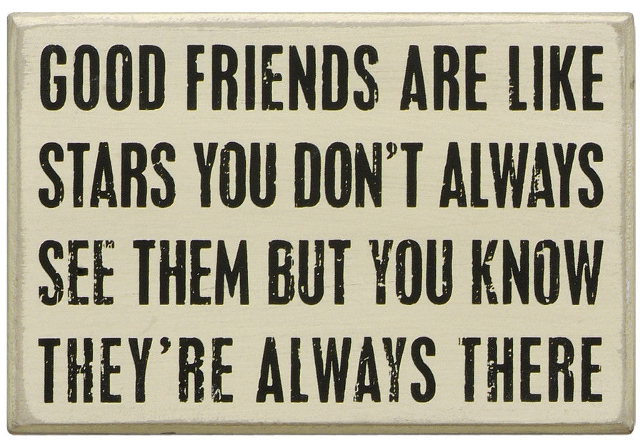 Primitives White Box Sign - Good Friends Like Stars