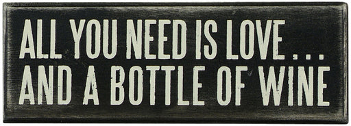 Primitives Box Sign - Love And A Bottle Of Wine