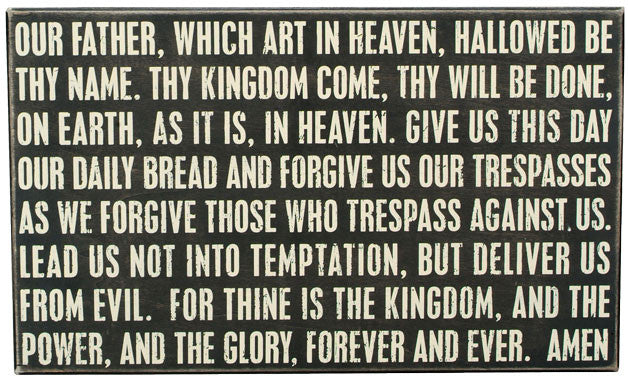 Primitives Box Sign - The Lord's Prayer