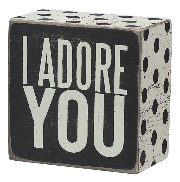 Primitives Box Sign - I Adore You