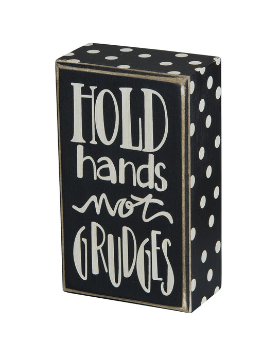 PK2883 Primitives Hanging Box Sign - Hold Hands Not Grudges