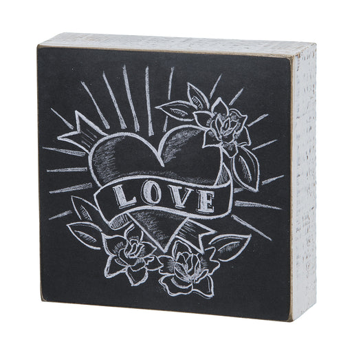 Primitives Box Sign - Love (with heart design)