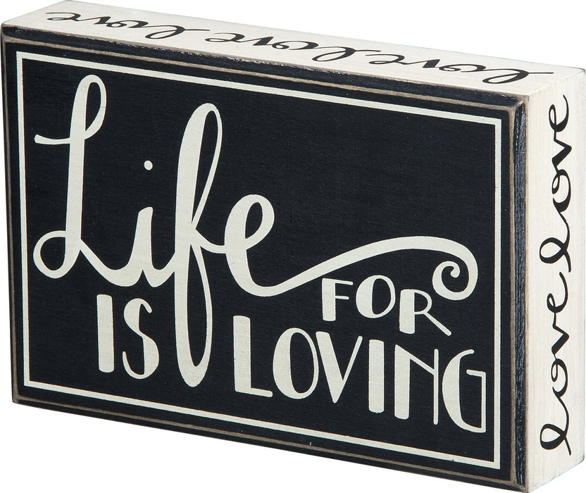 PK3293 Primitives Hanging Box Sign - Life Is For Loving