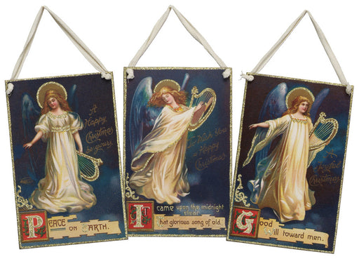 Vintage Angel Hanging Sign Peace 9.5''X6
