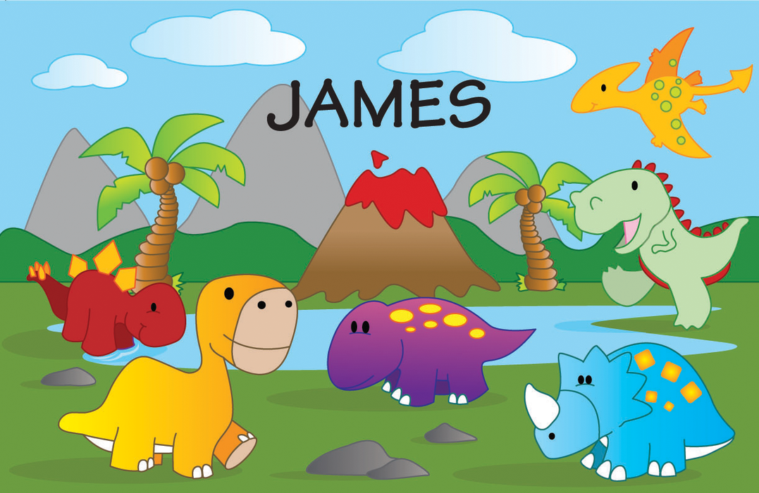 Dinosaur Placemats - Boys Names