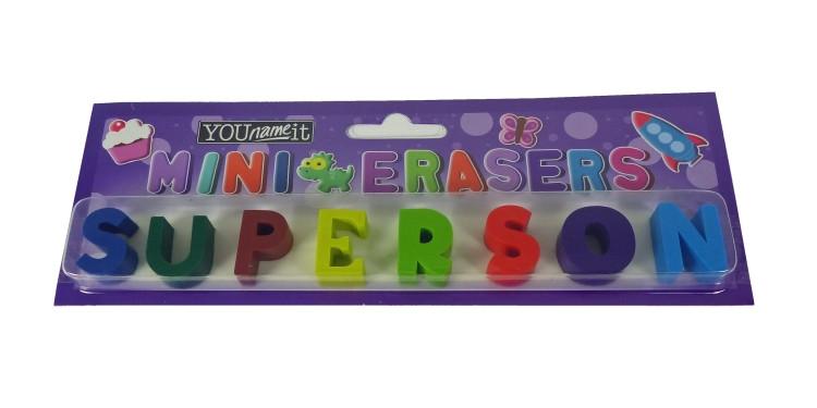 Childrens Mini Erasers - Super Son