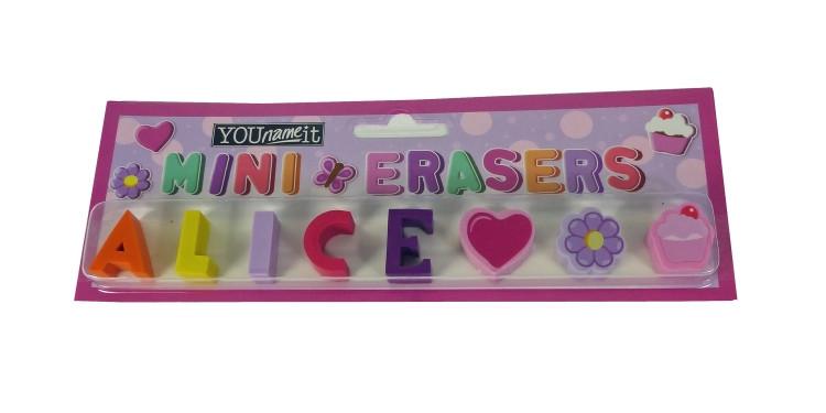 Childrens Mini Erasers - Alice