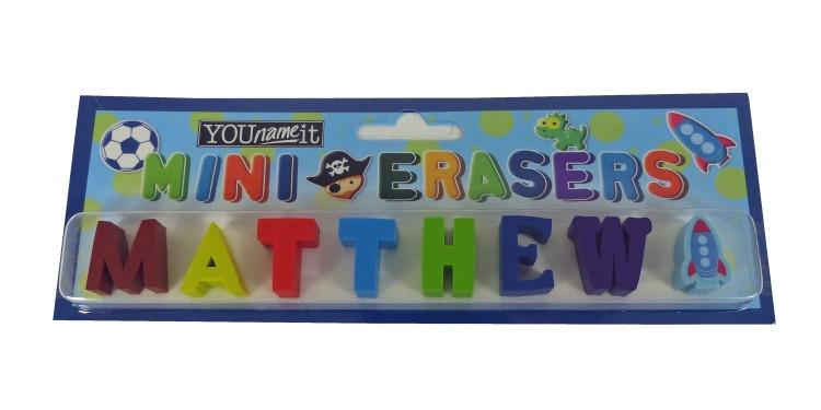 Childrens Mini Erasers - Matthew