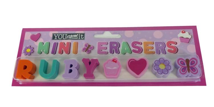 Childrens Mini Erasers - Ruby