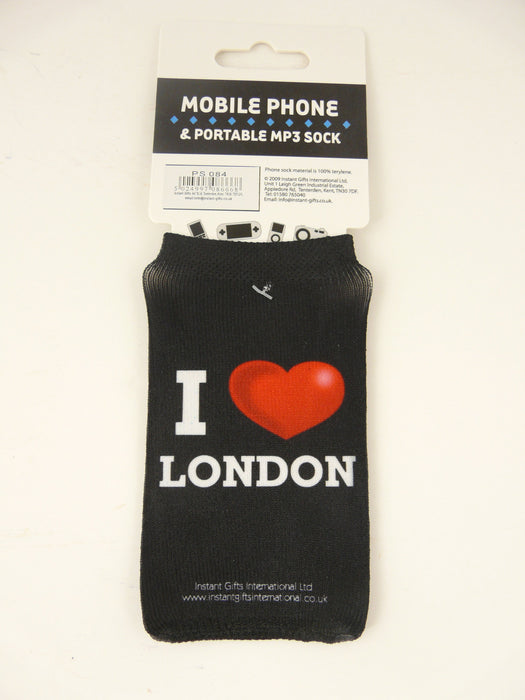 I Love London Black Phone Sox