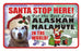 PSS003 Santa Stop Here Sign - Basset Hound