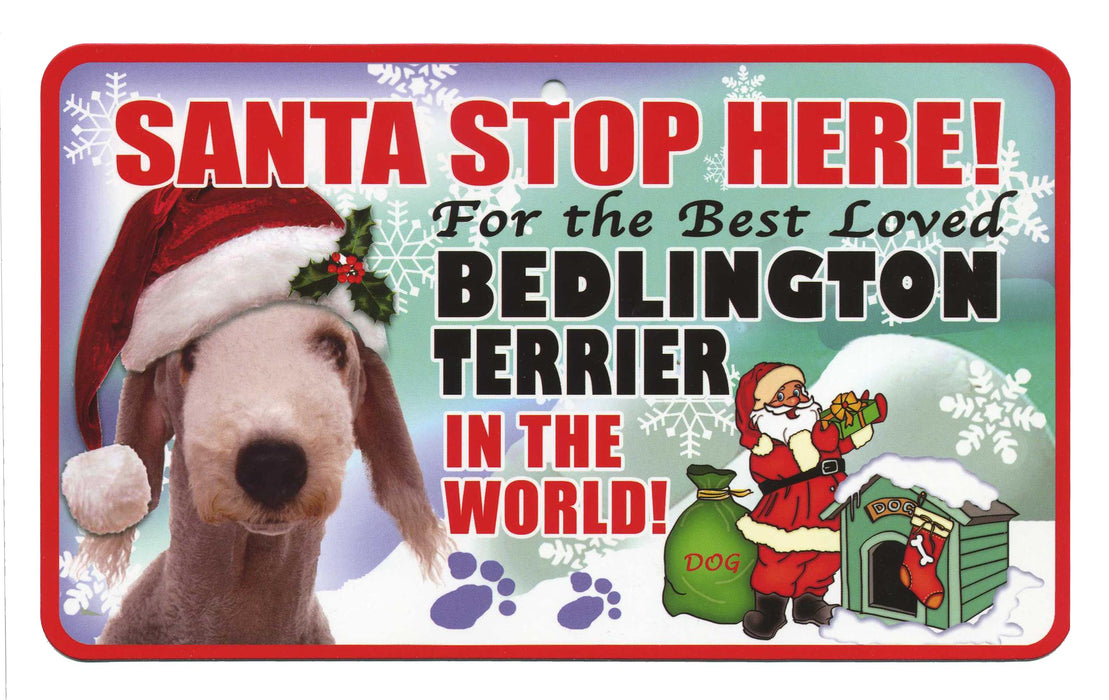 PSS006 Santa Stop Here Sign - Bernese Mountain Dog