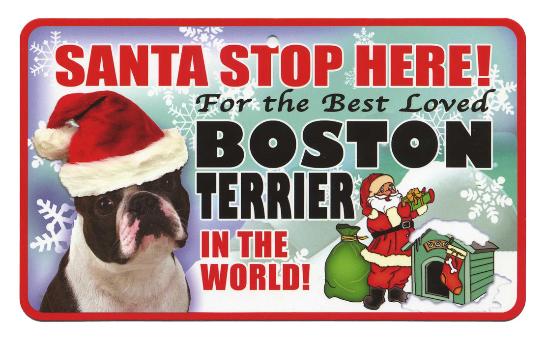 PSS011 Santa Stop Here Sign - Boxer