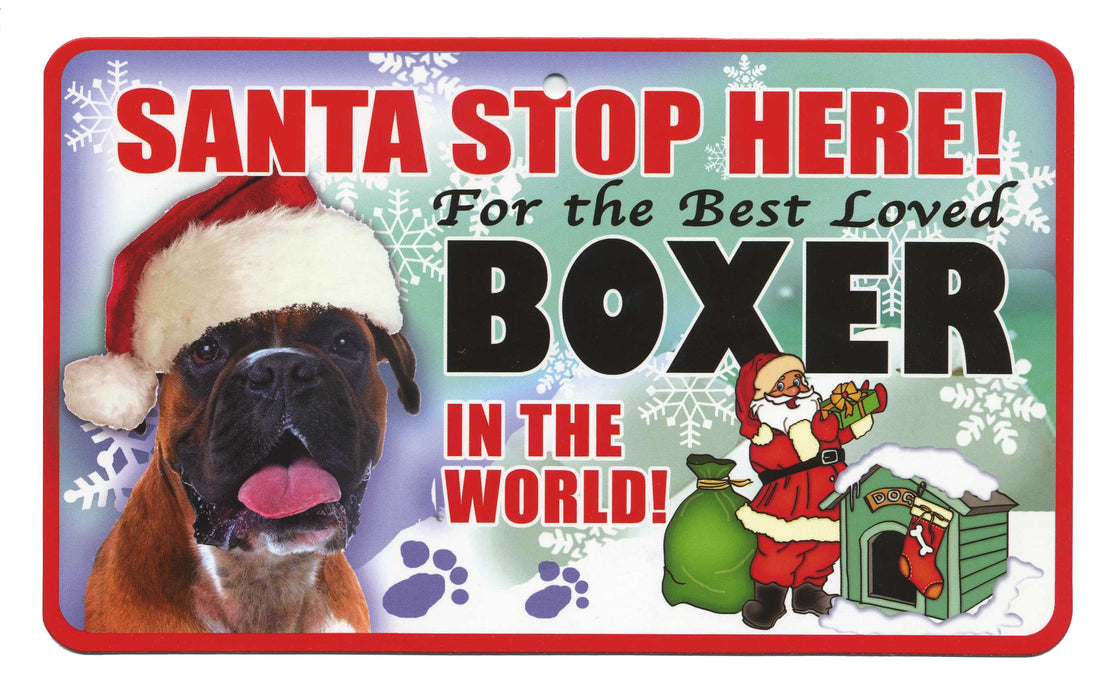 PSS012 Santa Stop Here Sign - Bulldog