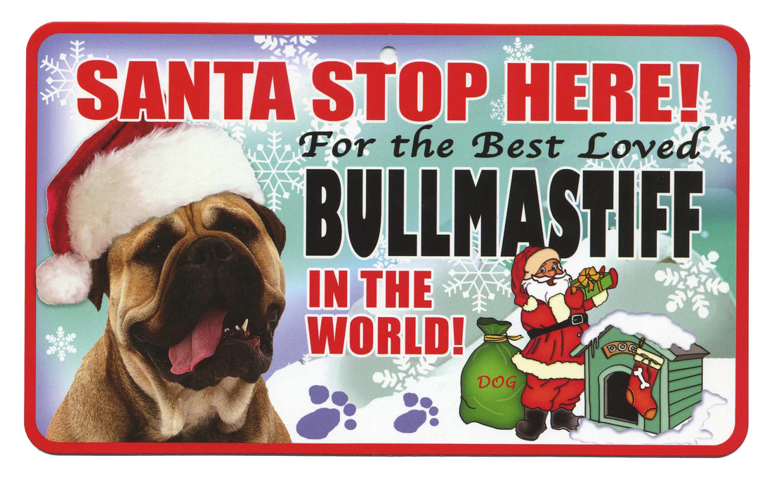 PSS014 Santa Stop Here Sign - Cairn Terrier