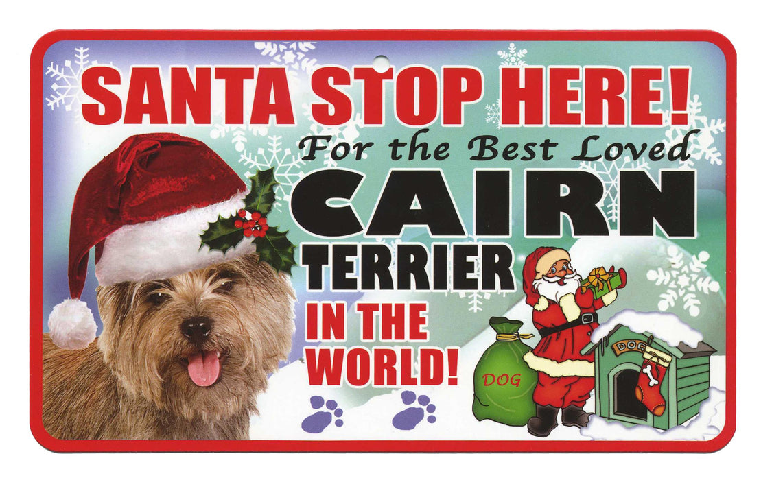 PSS015 Santa Stop Here Sign - Cavalier King Charles