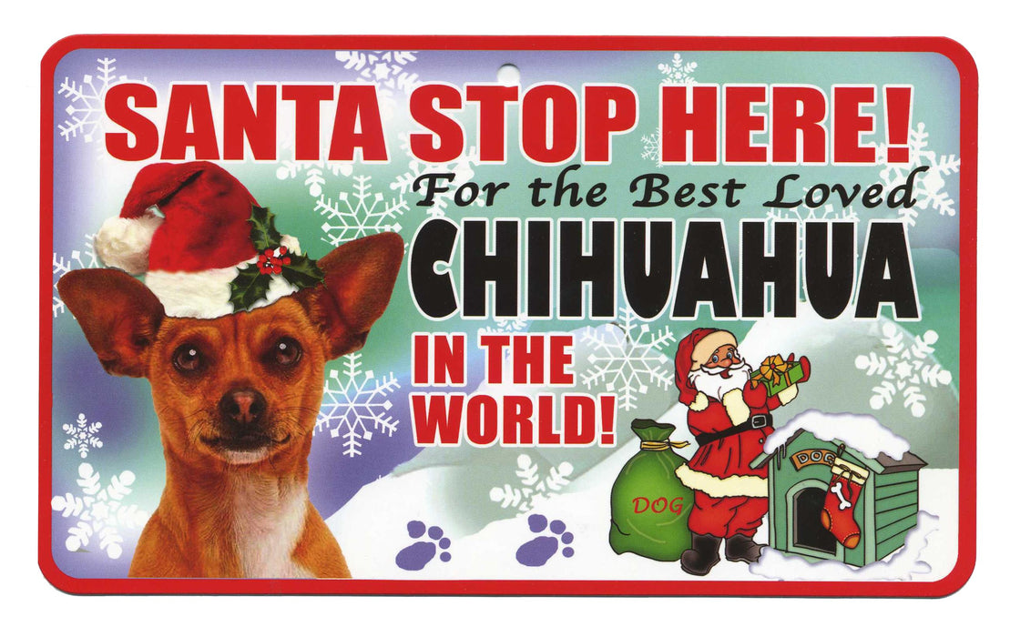 PSS020 Santa Stop Here Sign - Chow Chow
