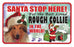 PSS022 Santa Stop Here Sign - Miniature Long Haired Dachshund