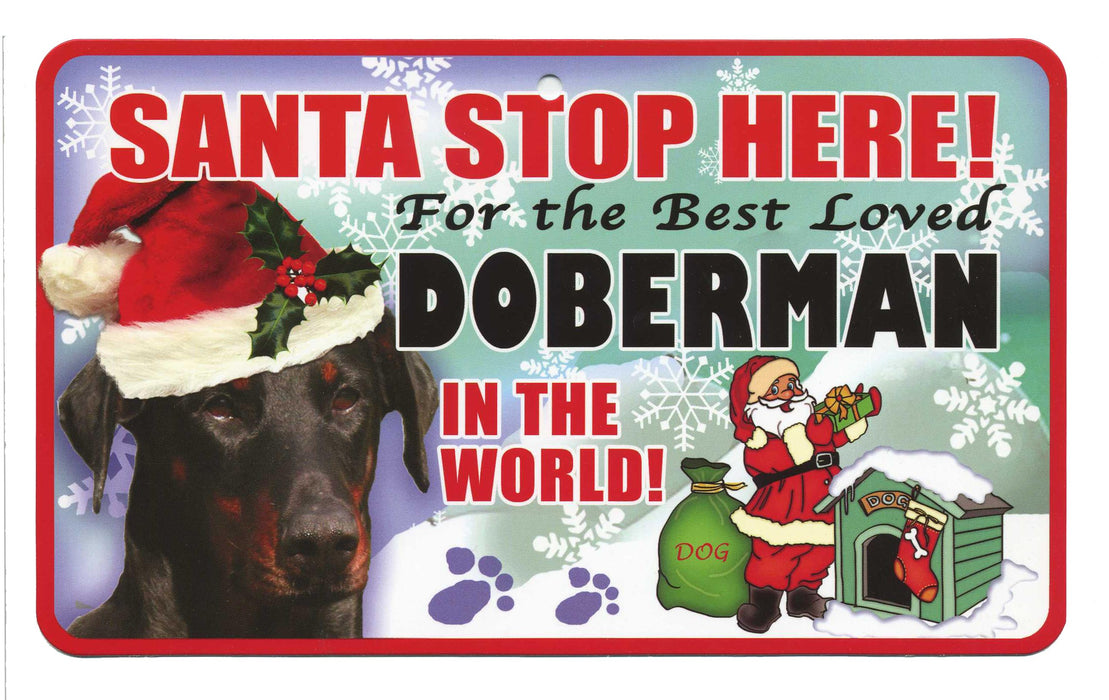 PSS027 Santa Stop Here Sign - Dogue De Bordeaux