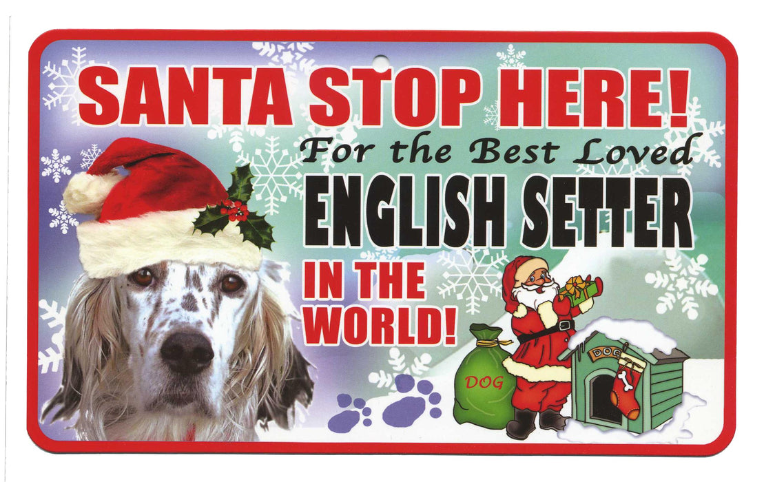 PSS030 Santa Stop Here Sign - French Bulldog