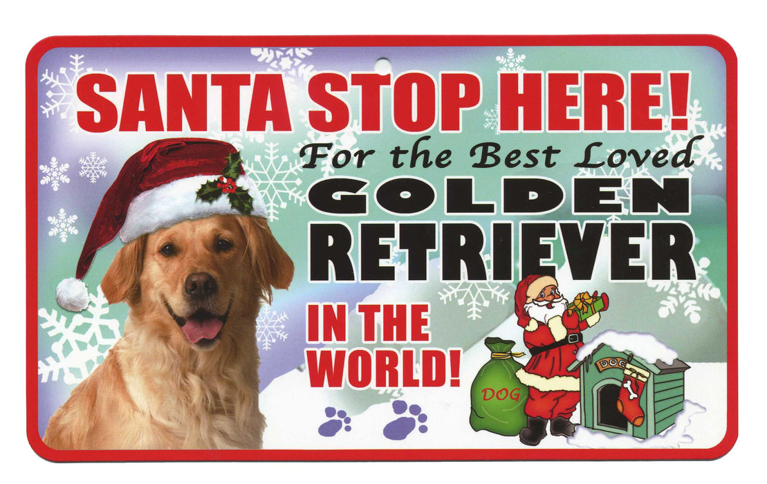 PSS034 Santa Stop Here Sign - Great Dane