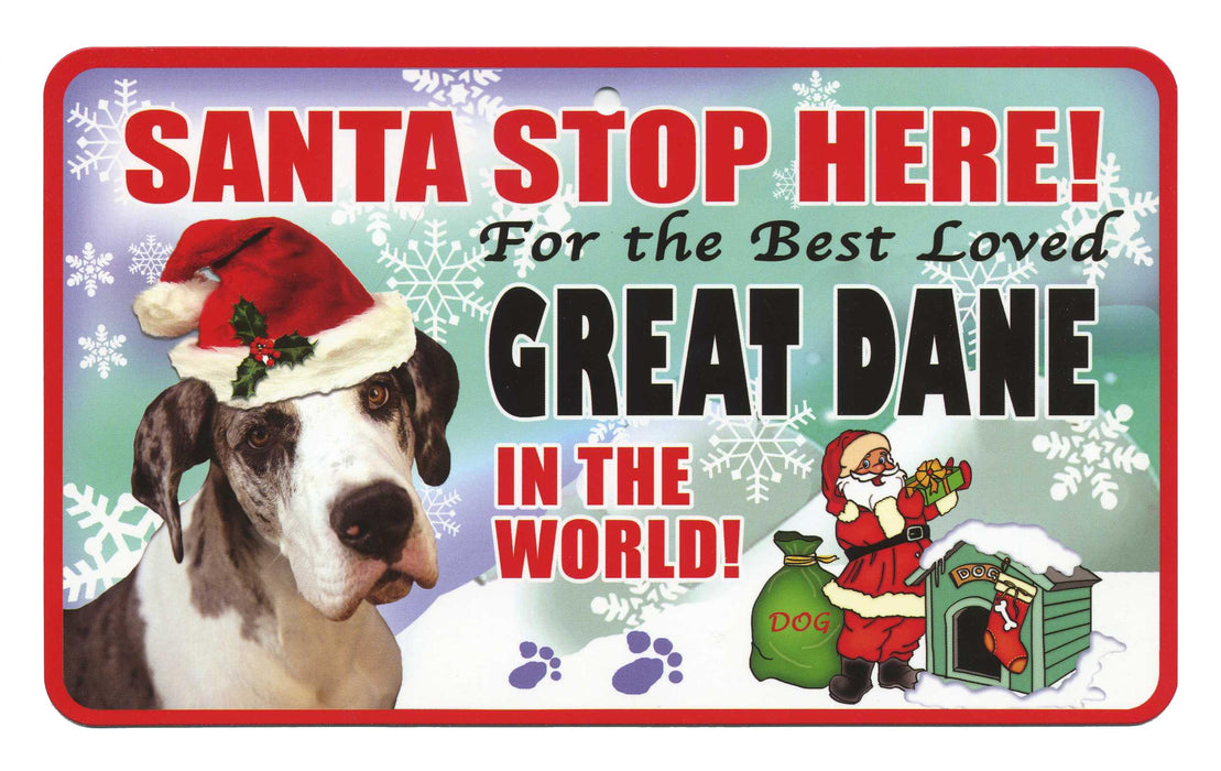 PSS035 Santa Stop Here Sign - Greyhound