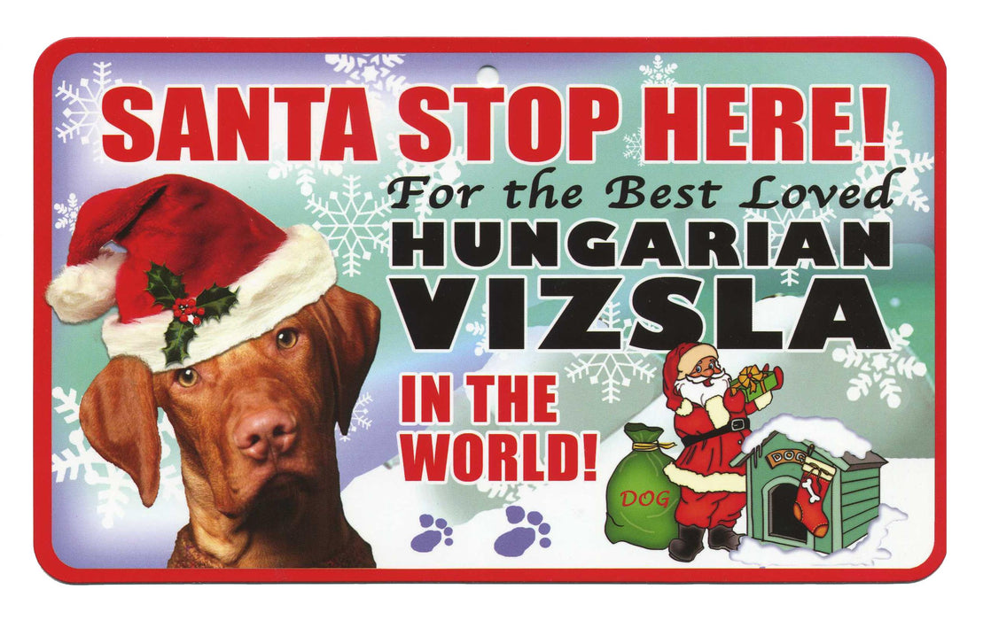 PSS037 Santa Stop Here Sign - Irish Setter