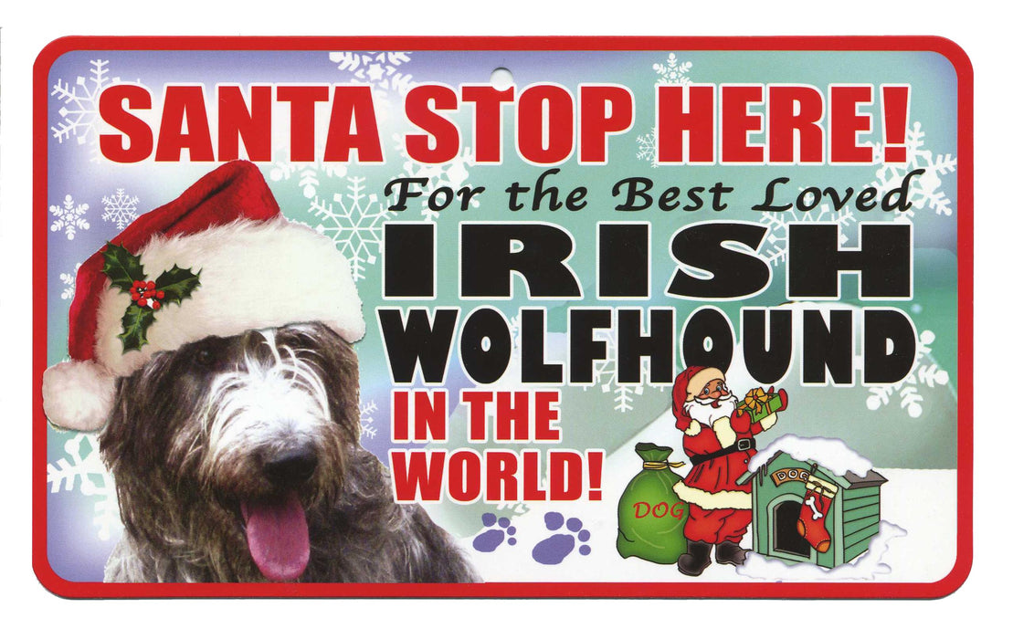 PSS039 Santa Stop Here Sign - Jack Russell