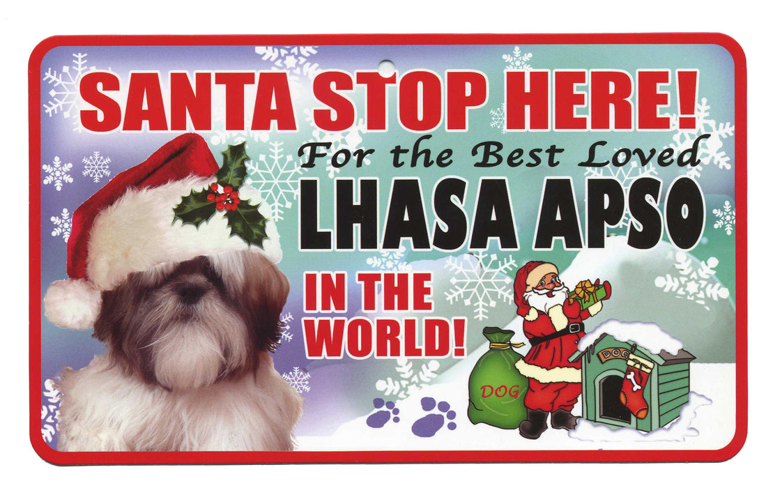 PSS046 Santa Stop Here Sign - Maltese