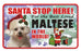 PSS047 Santa Stop Here Sign - Miniature Pinscher