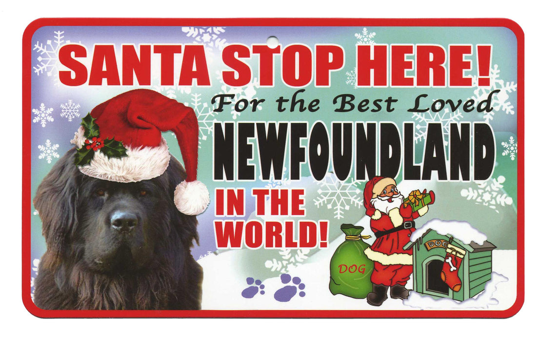 PSS050 Santa Stop Here Sign - Norfolk Terrier
