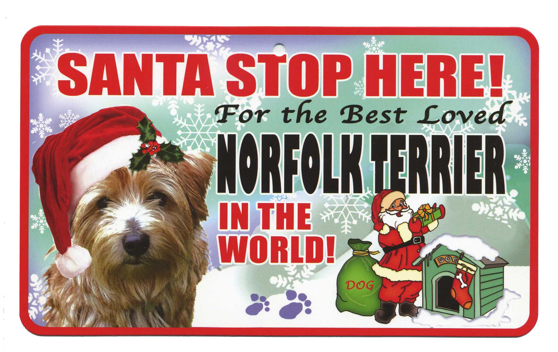 PSS051 Santa Stop Here Sign - Old English Sheepdog