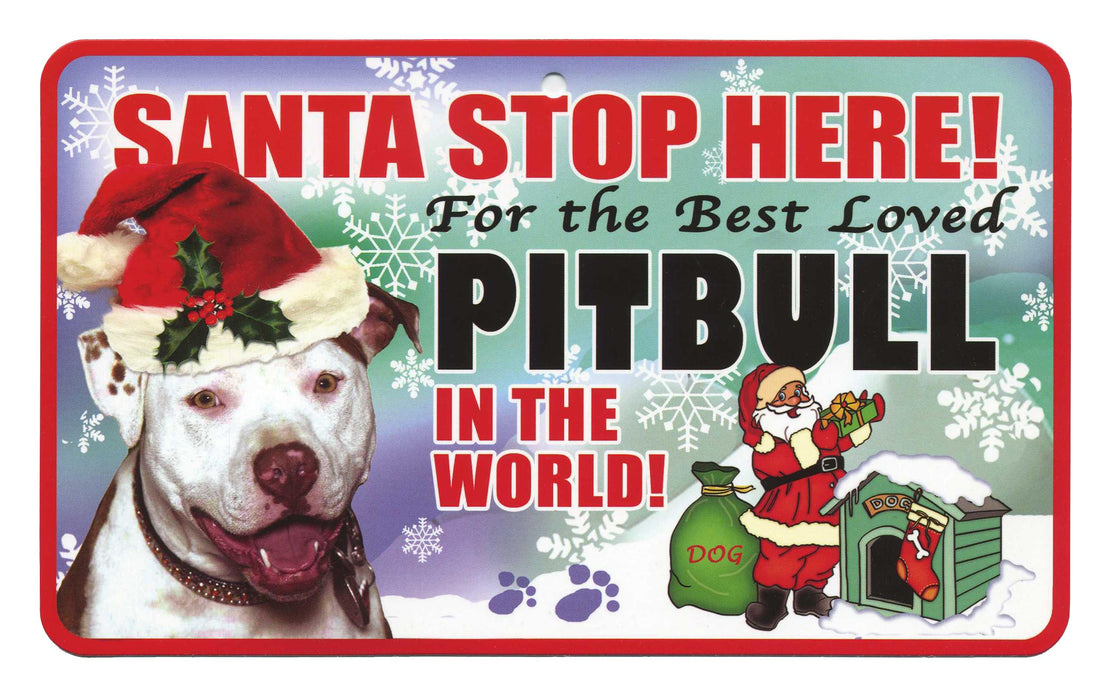 PSS055 Santa Stop Here Sign - Pomeranian