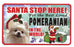PSS056 Santa Stop Here Sign - Black Poodle