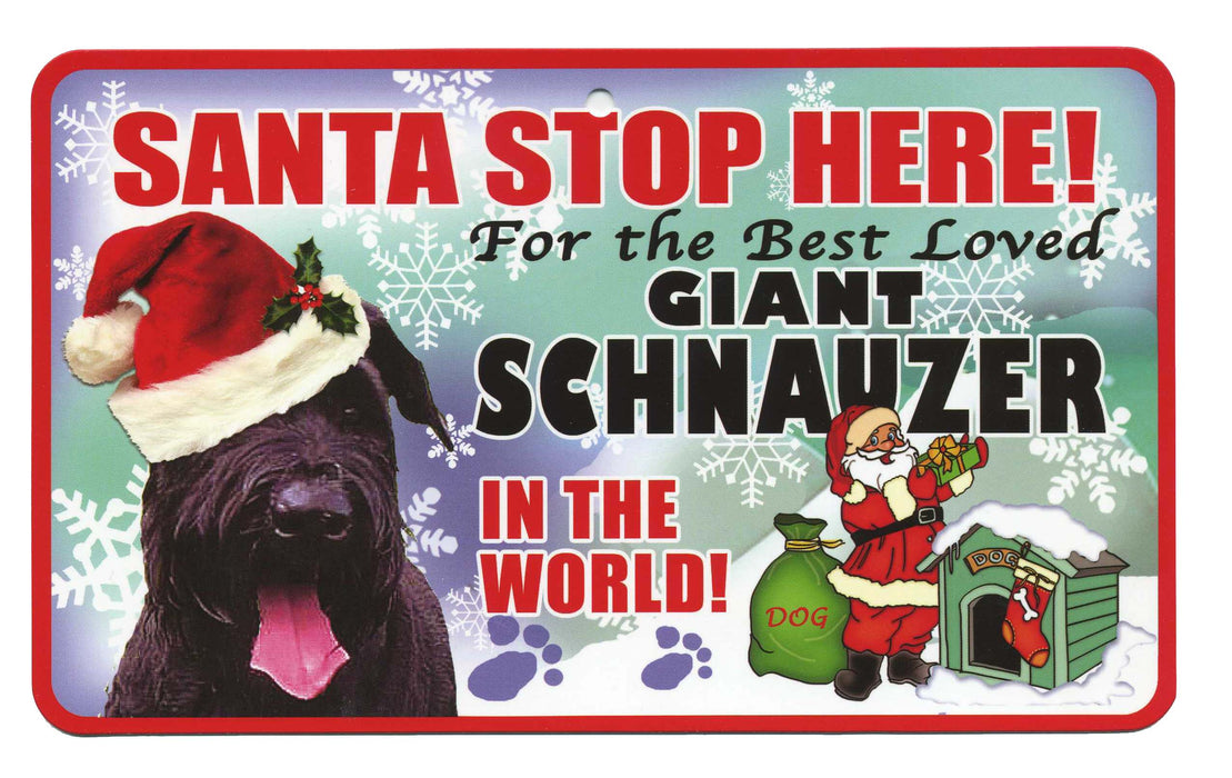 PSS065 Santa Stop Here Sign - Scottish Terrier