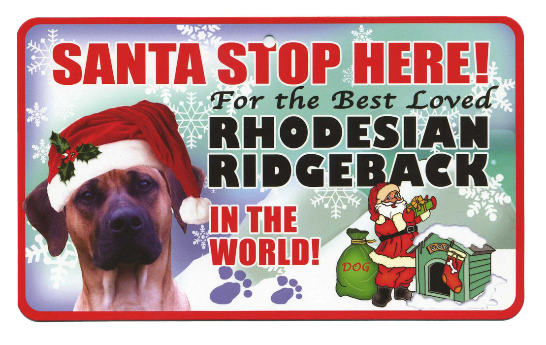 PSS068 Santa Stop Here Sign - Shih Tzu
