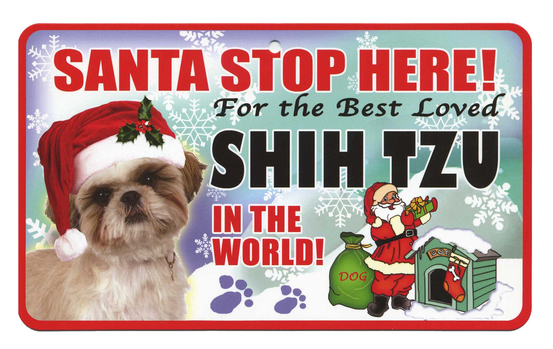 PSS069 Santa Stop Here Sign - Siberian Husky