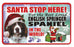 PSS072 Santa Stop Here Sign - Staffordshire Bull Terrier
