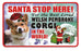PSS076 Santa Stop Here Sign - West Highland White Terrier